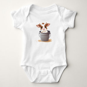 Baby Kalf, Baby Koe in een emmer melk Romper