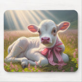 Baby kalf in zonovergoten weiland muismat (Voorkant)