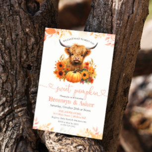 Baby Kalf Koe Pompoen Baby shower Invitation Kaart