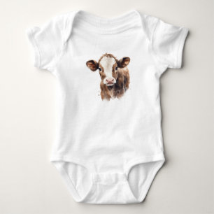 Baby Kalf Kop Cute Boerderij Dier Baby Bodysuit