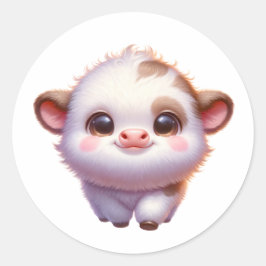 Baby kalf ronde sticker