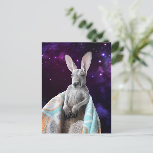 Baby Kangaroo in de ruimte Briefkaart (Staand voorkant)