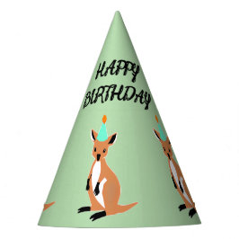 BABY KANGAROO verjaardag lichtgroen Feesthoedjes