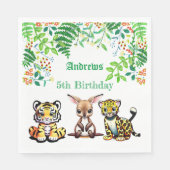 Baby Kangoeroe Tijger Luipaard Oerwoud Groen Bos Servet (Voorkant)