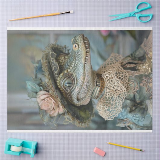  Baby kant geklede alligator decoupage Tissuepapier (Craft)