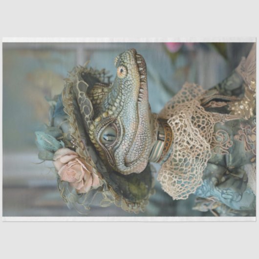  Baby kant geklede alligator decoupage Tissuepapier (Voorkant)