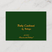Baby kardinale ATC Visitekaartje (Achterkant)