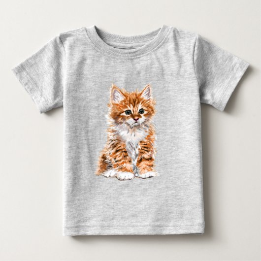 Baby Kat Baby T-Shirt - Schilderen (Voorkant)