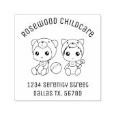Baby Kat Beer Kinderopvang Adres 3 Zelfinktende Stempel (Design)