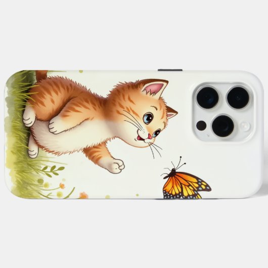Baby kat en vlinder Case-Mate iPhone case (Achterkant (horizontaal))