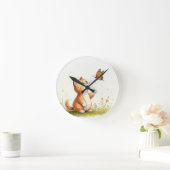 Baby kat en vlinderklok ronde klok (Huis)