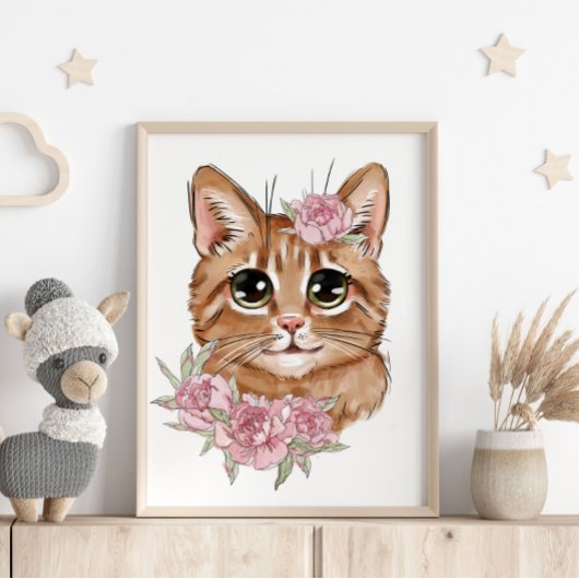 Baby Kat Roos Dieren Poster | Muurprint