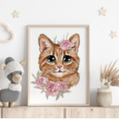 Baby Kat Roos Dierlijk Poster | Wandafdrukken