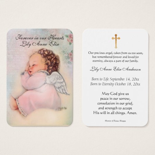 Baby katholieke begrafenis Memorial Heilige Visitekaartje (Voorkant /achterkant)