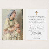Baby-katholieke herdenkingsplechtigheid voor de He Visitekaartje (Voorkant /achterkant)