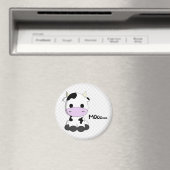 Baby kawaii - koe cartoon op poka dots magnet (Insitu (Vaatwasser))