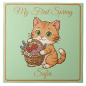 Baby Keepsake | Copper Gold Spring Ca Tegeltje (Voorkant)