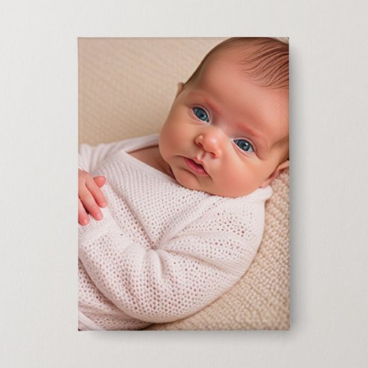 Baby Keepsake Foto personaliseren Button (Voorkant)