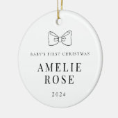 Baby Keepsake Ornament Minimalist Bow 2024 (Links)