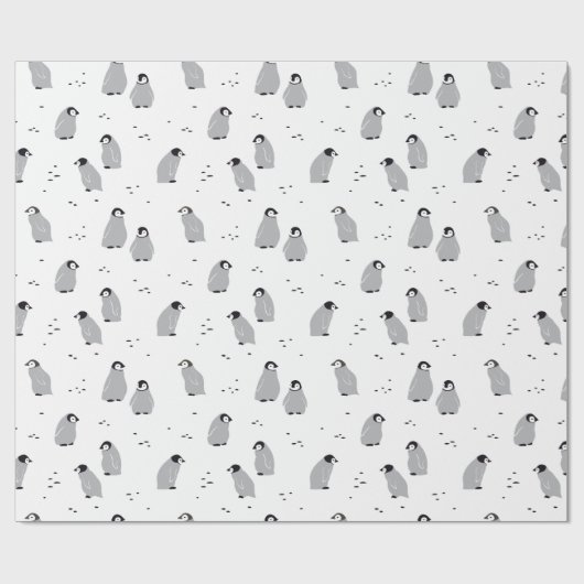 Baby keizer Penguin Chicks Pattern in white Cadeaupapier (Vlak)