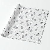 Baby keizer Penguin Chicks Pattern in white Cadeaupapier (Uitgerold)