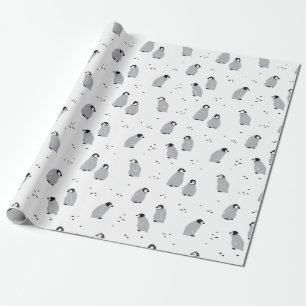 Baby keizer Penguin Chicks Pattern in white Cadeaupapier