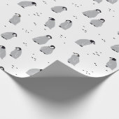 Baby keizer Penguin Chicks Pattern in white Cadeaupapier (Hoek)