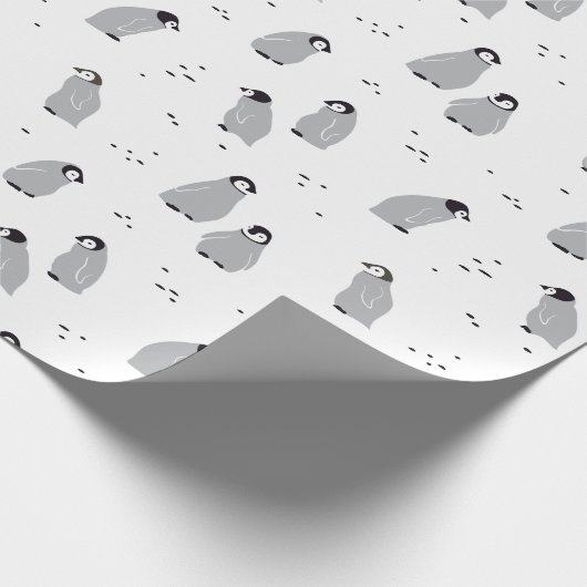 Baby keizer Penguin Chicks Pattern in white Cadeaupapier (Hoek)