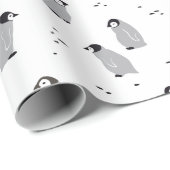 Baby keizer Penguin Chicks Pattern in white Cadeaupapier (Rol Hoek)