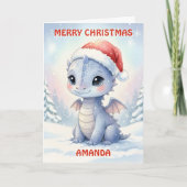 Baby Kerst Draak Kinderen Kaart (Voorkant)