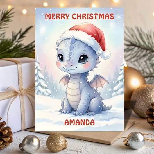Baby Kerst Draak Kinderen Kaart
