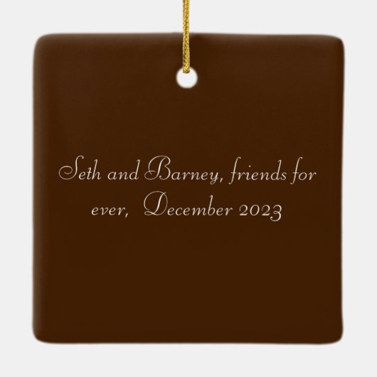 Baby Kerst Elf en Dachshund Kaart Keramisch Ornament (Achterkant)