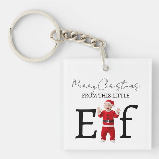 Baby Kerst Kind Elf Feestdag Sleutelhanger (Voorkant)