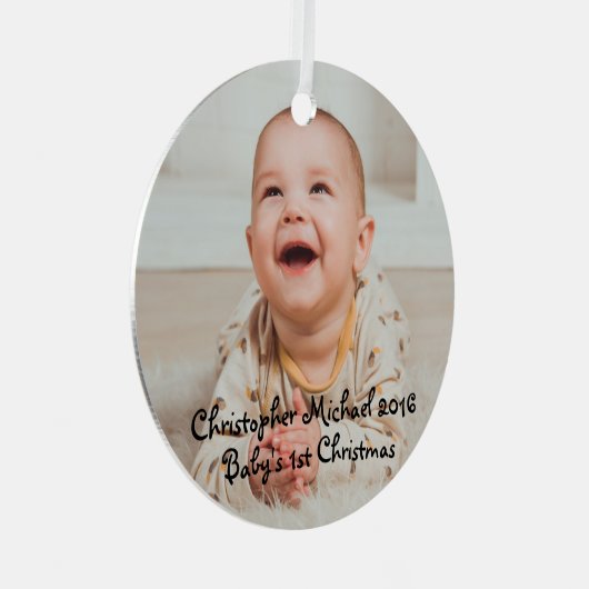 Baby kerst metalen ornament (Voorkant Rechts)