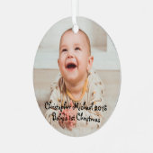 Baby kerst metalen ornament (Voorkant links)
