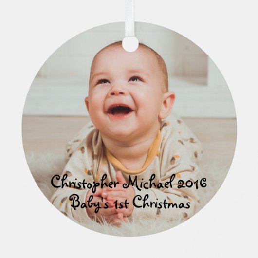 Baby kerst metalen ornament (Achterkant)