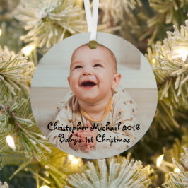 Baby kerst metalen ornament