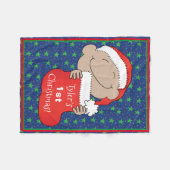 Baby kerst/rood fleece deken (Voorkant (Horizontaal))