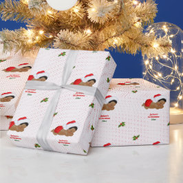 Baby Kerst Rood Kerstmannenhoedje Stip Cadeaupapier