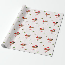 Baby Kerst Rood Kerstmannenhoedje Stip Cadeaupapier