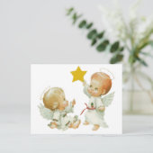 Baby Kerstangels Feestdagenkaart (Staand voorkant)