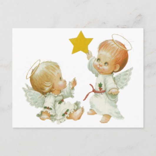Baby Kerstangels Feestdagenkaart (Voorkant)