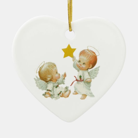 Baby Kerstangels Keramisch Ornament (Voorkant)