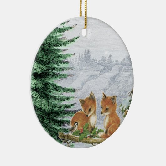 Baby kerstboomversiering Bossen Keramisch Ornament (Rechts)