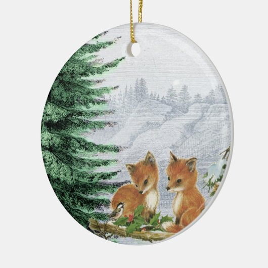 Baby kerstboomversiering Bossen Keramisch Ornament (Links)