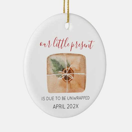 Baby kerstcadeau keramisch ornament (Rechts)