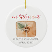 Baby kerstcadeau keramisch ornament (Achterkant)