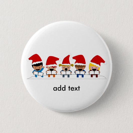 Baby kerstCarolers Ronde Button 5,7 Cm (Voorkant)