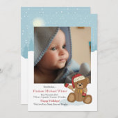 Baby kerstfeest Beer feestdag bekendmaking Feestdagenkaart (Voorkant / Achterkant)