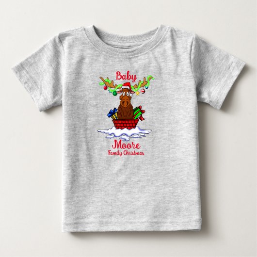 Baby kerstfeest met kerstfeest T-shirt (Voorkant)